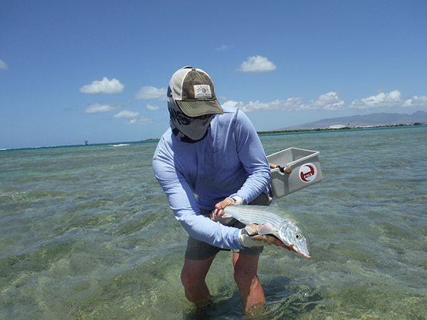 Orvis rep Tom Evenson with a nice Hawaiian Bonefish